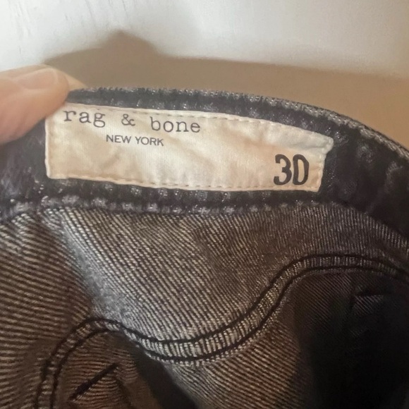 Rag And Bone Dre Low Rise Boyfriend Denim Jeans Women 30 Black Straight - Picture 7 of 8